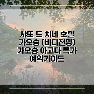 샤또 드 치네 호텔 가오슝 (바다전망) 가오슝 아고다 특가 예약가이드