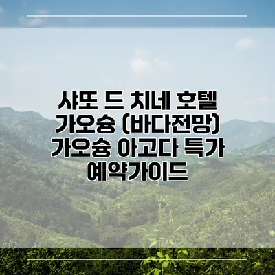 샤또 드 치네 호텔 가오슝 (바다전망) 가오슝 아고다 특가 예약가이드