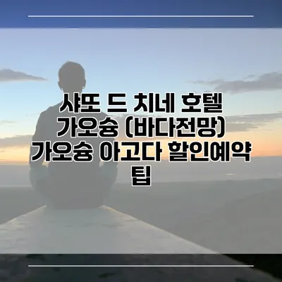 샤또 드 치네 호텔 가오슝 (바다전망) 가오슝 아고다 할인예약 팁