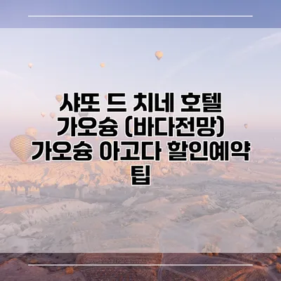 샤또 드 치네 호텔 가오슝 (바다전망) 가오슝 아고다 할인예약 팁