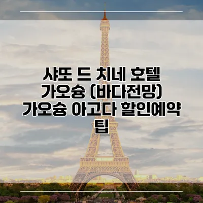 샤또 드 치네 호텔 가오슝 (바다전망) 가오슝 아고다 할인예약 팁