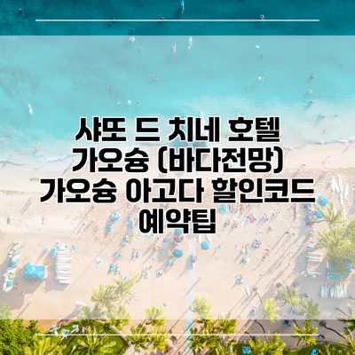 샤또 드 치네 호텔 가오슝 (바다전망) 가오슝 아고다 할인코드 예약팁