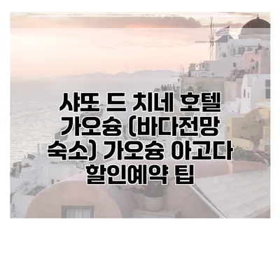샤또 드 치네 호텔 가오슝 (바다전망 숙소) 가오슝 아고다 할인예약 팁