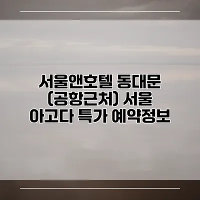 서울앤호텔 동대문 (공항근처) 서울 아고다 특가 예약정보