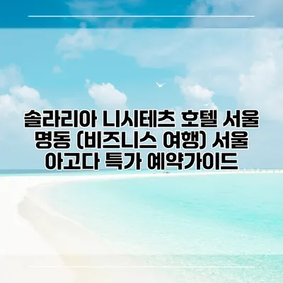 솔라리아 니시테츠 호텔 서울 명동 (비즈니스 여행) 서울 아고다 특가 예약가이드