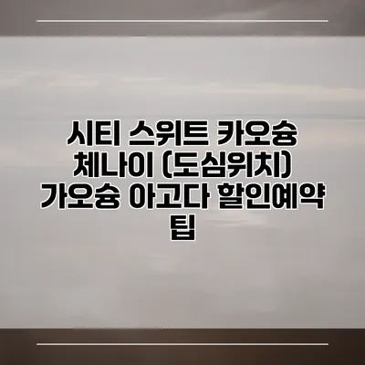 시티 스위트 카오슝 체나이 (도심위치) 가오슝 아고다 할인예약 팁