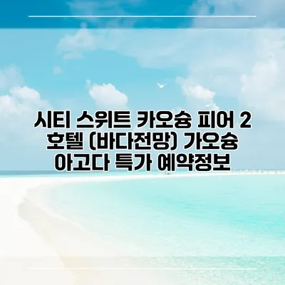 시티 스위트 카오슝 피어 2 호텔 (바다전망) 가오슝 아고다 특가 예약정보