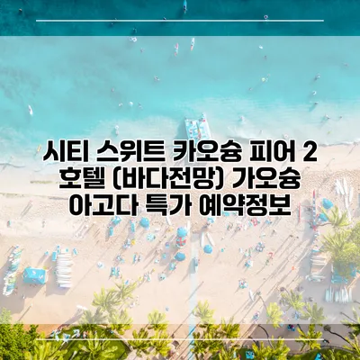 시티 스위트 카오슝 피어 2 호텔 (바다전망) 가오슝 아고다 특가 예약정보