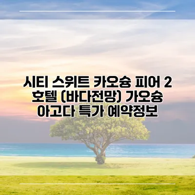 시티 스위트 카오슝 피어 2 호텔 (바다전망) 가오슝 아고다 특가 예약정보