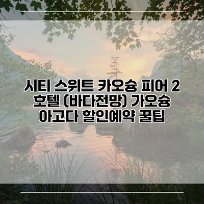 시티 스위트 카오슝 피어 2 호텔 (바다전망) 가오슝 아고다 할인예약 꿀팁