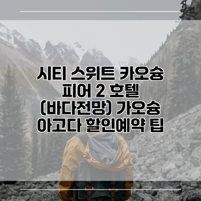 시티 스위트 카오슝 피어 2 호텔 (바다전망) 가오슝 아고다 할인예약 팁