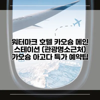 워터마크 호텔 카오슝 메인 스테이션 (관광명소근처) 가오슝 아고다 특가 예약팁