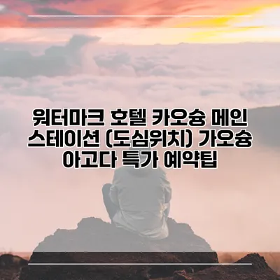워터마크 호텔 카오슝 메인 스테이션 (도심위치) 가오슝 아고다 특가 예약팁