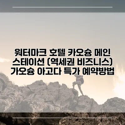 워터마크 호텔 카오슝 메인 스테이션 (역세권 비즈니스) 가오슝 아고다 특가 예약방법