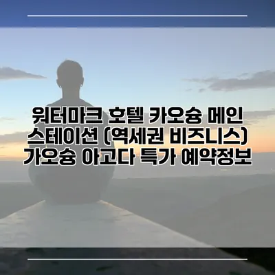 워터마크 호텔 카오슝 메인 스테이션 (역세권 비즈니스) 가오슝 아고다 특가 예약정보