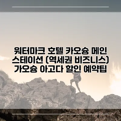 워터마크 호텔 카오슝 메인 스테이션 (역세권 비즈니스) 가오슝 아고다 할인 예약팁