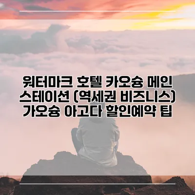 워터마크 호텔 카오슝 메인 스테이션 (역세권 비즈니스) 가오슝 아고다 할인예약 팁