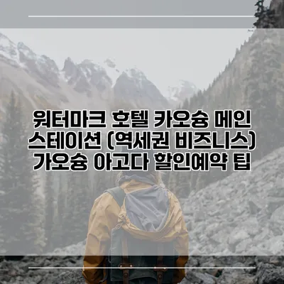 워터마크 호텔 카오슝 메인 스테이션 (역세권 비즈니스) 가오슝 아고다 할인예약 팁
