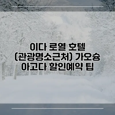 이다 로열 호텔 (관광명소근처) 가오슝 아고다 할인예약 팁