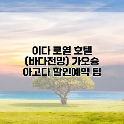 이다 로열 호텔 (바다전망) 가오슝 아고다 할인예약 팁