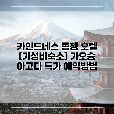 카인드네스 종젱 호텔 (가성비숙소) 가오슝 아고다 특가 예약방법