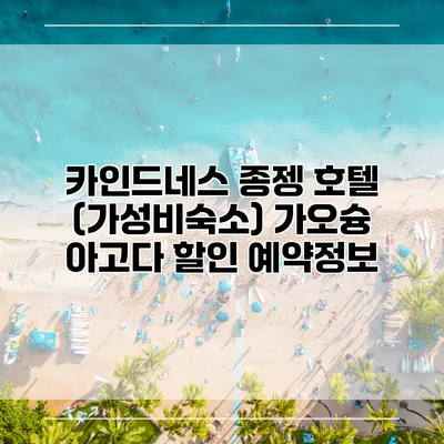 카인드네스 종젱 호텔 (가성비숙소) 가오슝 아고다 할인 예약정보