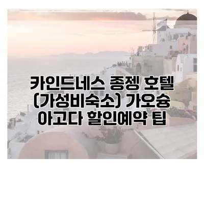 카인드네스 종젱 호텔 (가성비숙소) 가오슝 아고다 할인예약 팁