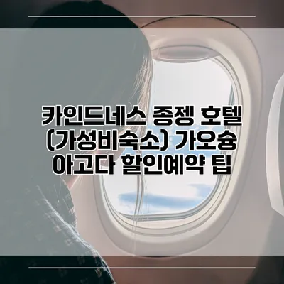 카인드네스 종젱 호텔 (가성비숙소) 가오슝 아고다 할인예약 팁