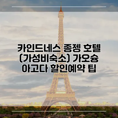 카인드네스 종젱 호텔 (가성비숙소) 가오슝 아고다 할인예약 팁