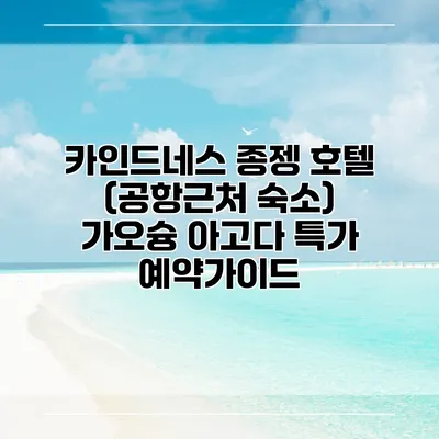 카인드네스 종젱 호텔 (공항근처 숙소) 가오슝 아고다 특가 예약가이드