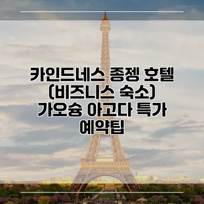 카인드네스 종젱 호텔 (비즈니스 숙소) 가오슝 아고다 특가 예약팁