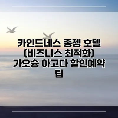 카인드네스 종젱 호텔 (비즈니스 최적화) 가오슝 아고다 할인예약 팁