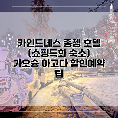 카인드네스 종젱 호텔 (쇼핑특화 숙소) 가오슝 아고다 할인예약 팁