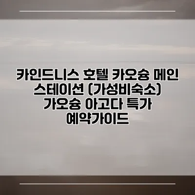 카인드니스 호텔 카오슝 메인 스테이션 (가성비숙소) 가오슝 아고다 특가 예약가이드