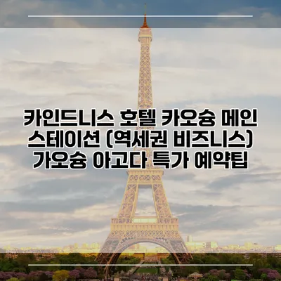 카인드니스 호텔 카오슝 메인 스테이션 (역세권 비즈니스) 가오슝 아고다 특가 예약팁