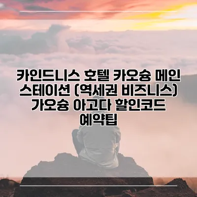 카인드니스 호텔 카오슝 메인 스테이션 (역세권 비즈니스) 가오슝 아고다 할인코드 예약팁