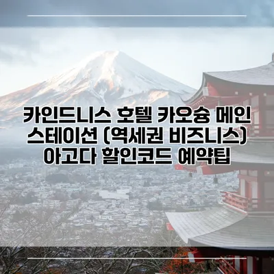 카인드니스 호텔 카오슝 메인 스테이션 (역세권 비즈니스) 아고다 할인코드 예약팁