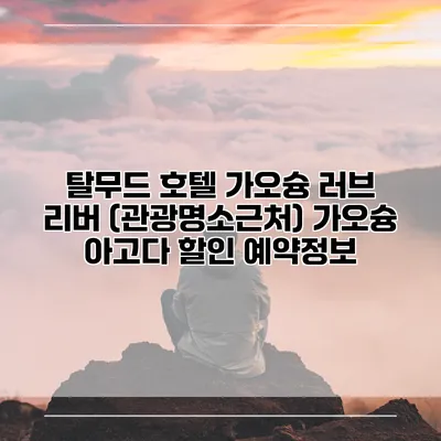 탈무드 호텔 가오슝 러브 리버 (관광명소근처) 가오슝 아고다 할인 예약정보