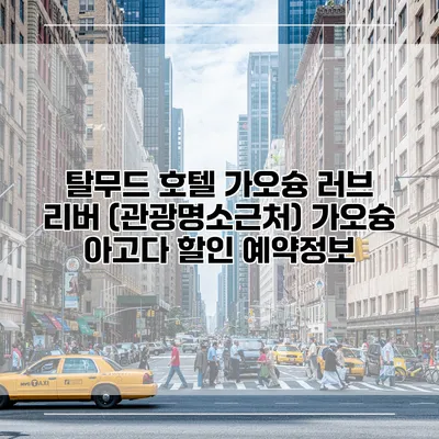 탈무드 호텔 가오슝 러브 리버 (관광명소근처) 가오슝 아고다 할인 예약정보