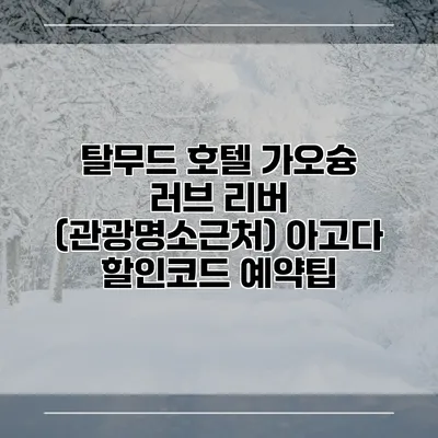 탈무드 호텔 가오슝 러브 리버 (관광명소근처) 아고다 할인코드 예약팁