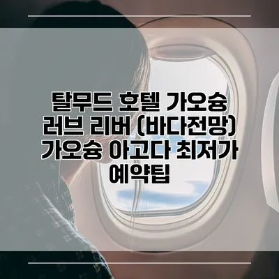 탈무드 호텔 가오슝 러브 리버 (바다전망) 가오슝 아고다 최저가 예약팁