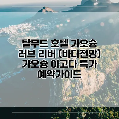 탈무드 호텔 가오슝 러브 리버 (바다전망) 가오슝 아고다 특가 예약가이드