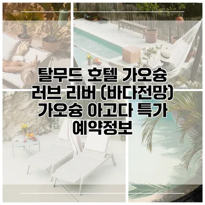 탈무드 호텔 가오슝 러브 리버 (바다전망) 가오슝 아고다 특가 예약정보