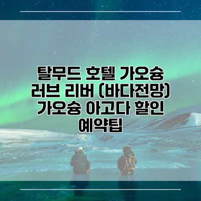 탈무드 호텔 가오슝 러브 리버 (바다전망) 가오슝 아고다 할인 예약팁