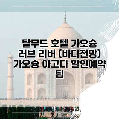탈무드 호텔 가오슝 러브 리버 (바다전망) 가오슝 아고다 할인예약 팁