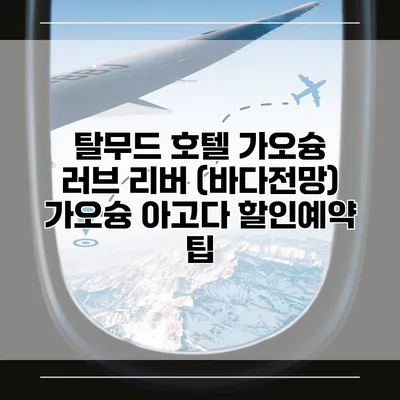 탈무드 호텔 가오슝 러브 리버 (바다전망) 가오슝 아고다 할인예약 팁