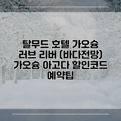 탈무드 호텔 가오슝 러브 리버 (바다전망) 가오슝 아고다 할인코드 예약팁