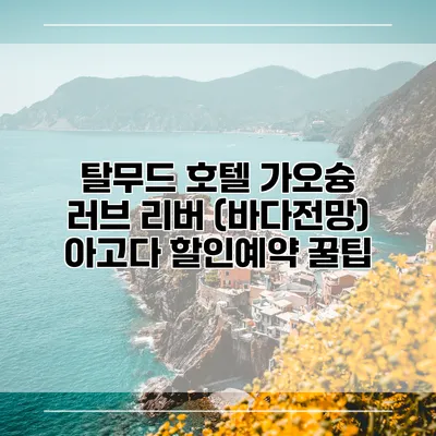 탈무드 호텔 가오슝 러브 리버 (바다전망) 아고다 할인예약 꿀팁