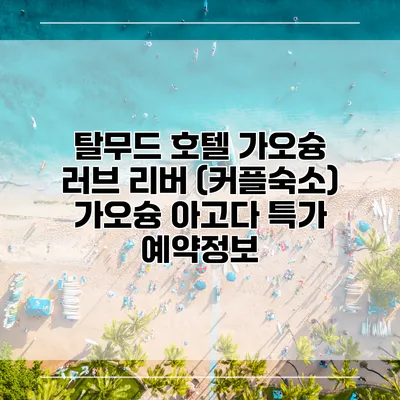탈무드 호텔 가오슝 러브 리버 (커플숙소) 가오슝 아고다 특가 예약정보