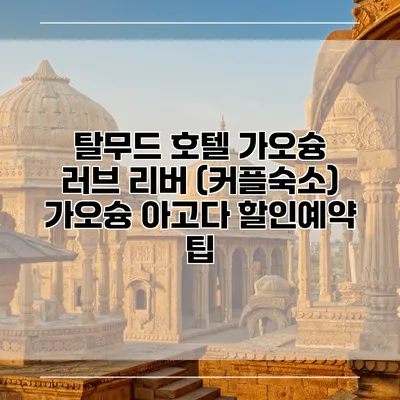 탈무드 호텔 가오슝 러브 리버 (커플숙소) 가오슝 아고다 할인예약 팁